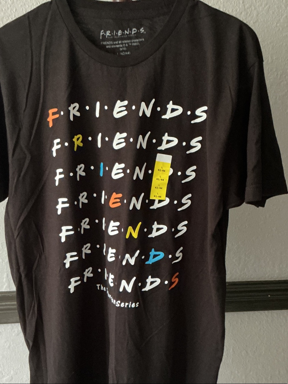 FRIENDS Black Multi-Color Logo Short Sleeve Tee